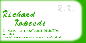 richard kopesdi business card